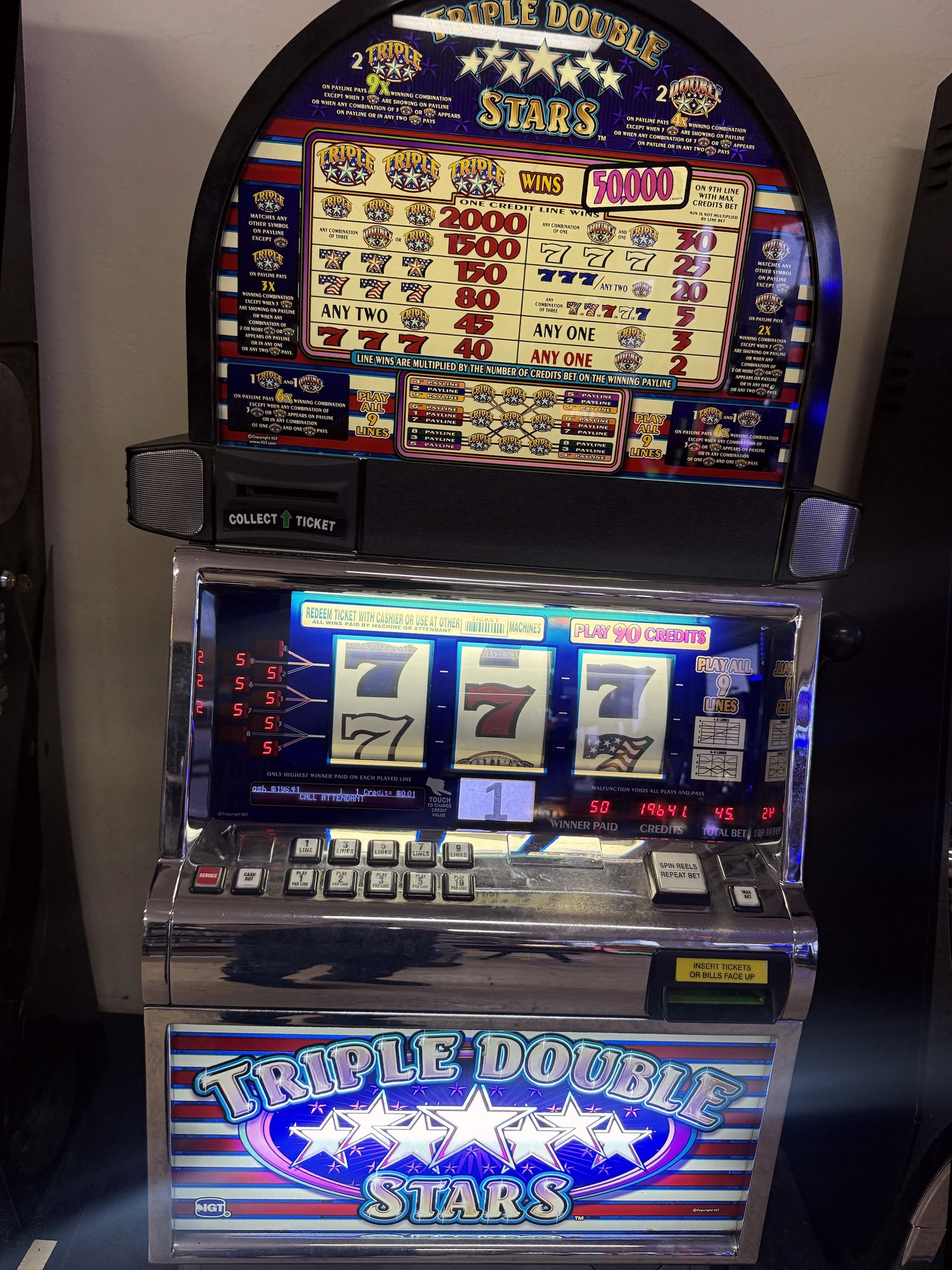 IGT S2000 Reel Spinner Triple Double Stars
